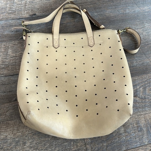 Madewell mini Transport perforated Beige Leather Crossbody bag - Picture 8 of 16